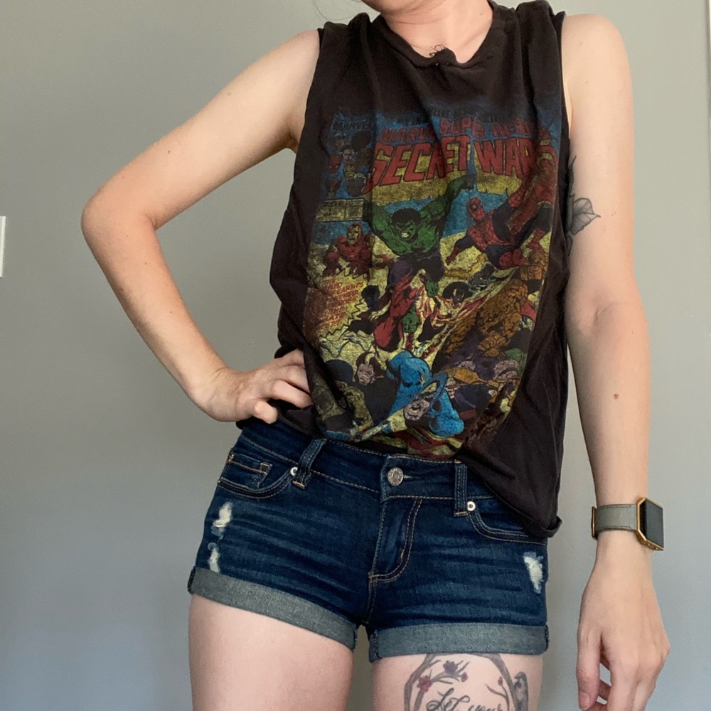 Dark low rise shorts from Garage